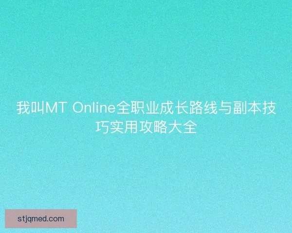 我叫MT Online全职业成长路线与副本技巧实用攻略大全
