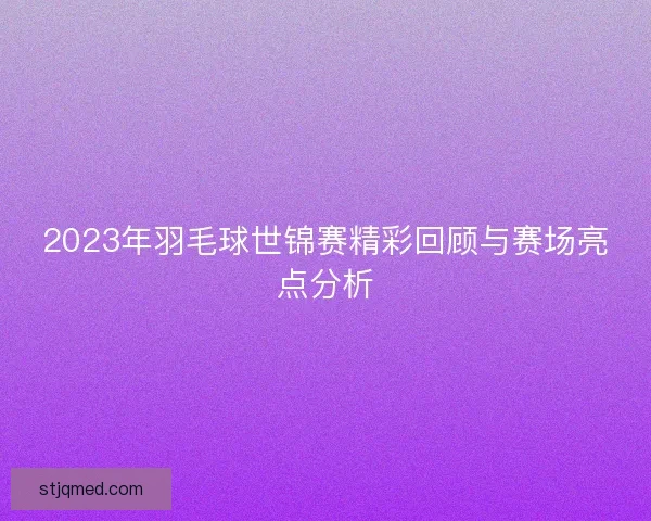 2023年羽毛球世锦赛精彩回顾与赛场亮点分析