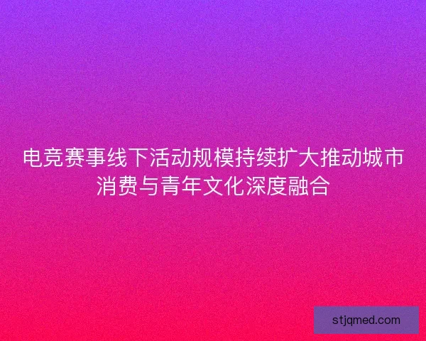 电竞赛事线下活动规模持续扩大推动城市消费与青年文化深度融合 电竞赛事线下活动规模持续扩大推动城市消费与青年文化深度融合